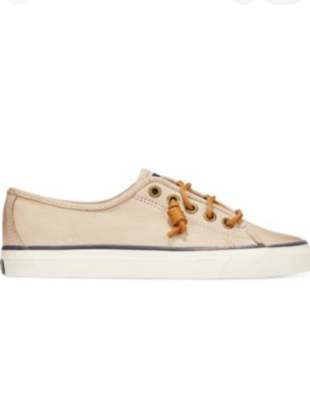 Sperry Coastal Beige Canvas Sneakers Size 9 | Nautical Casual Summer Shoes - Picture 3 of 9